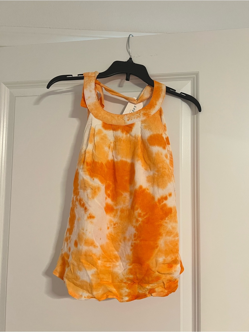 Earthbound Trading Co. Boundless Orange Tie-Dye Halter Tank Top